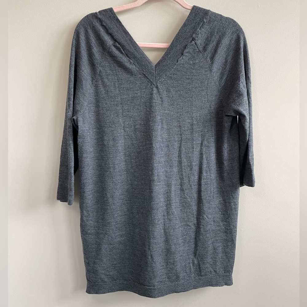 Anthropologie Moth 1/2 Sleeve V-Neck Sweater - Picture 5 of 7